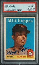 Milt Pappas 1958 Topps #457 “Autograph