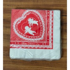 Late 1970s Vintage SEALED Valentines Day Cupid Themed Napkins- 20 Count