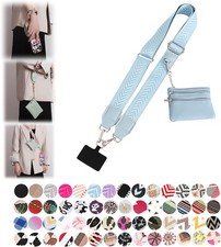 Phone Strap with Zippered Pouch, Clip and Go for Wallet Blue