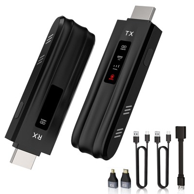 Wireless HDMI Transmitter and Receiver with LED Screen, 4K Decode 1080P Outpu...