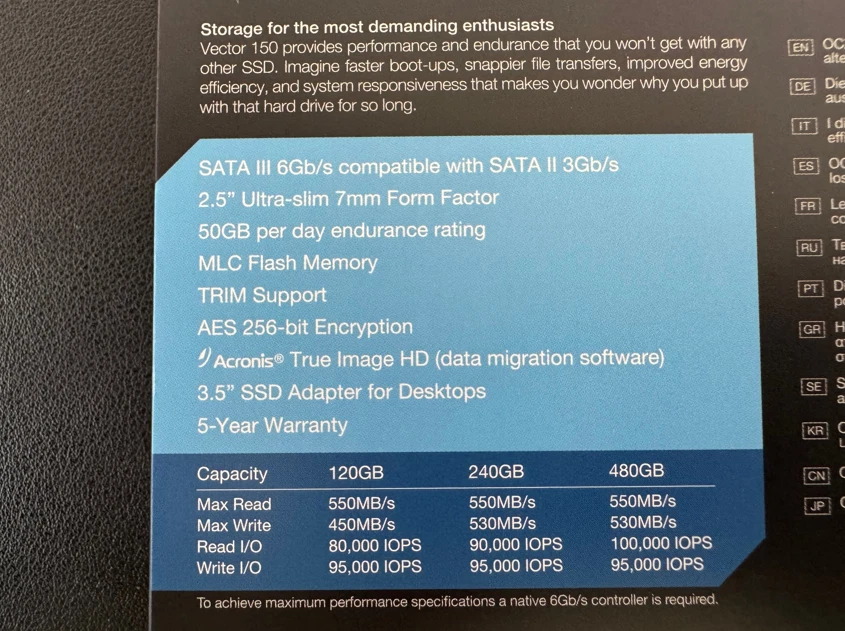 OCZ Vector 150 480gb Solid State Drive SATA III 2.5" - Image 2 of 4