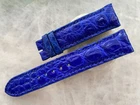 20mm/18mm Blue Alligator Crocodile Print Leather Watch Strap Band