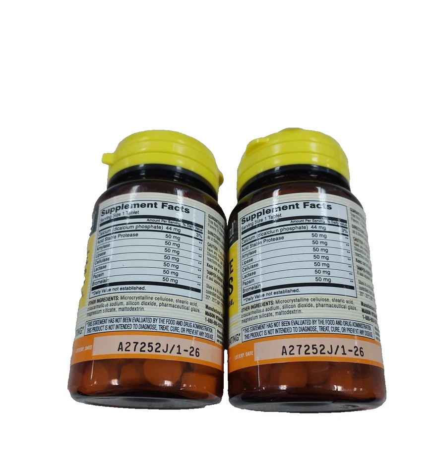 Lot of 2 Plant-Based Ultra Digestive Enzymes, 60 Tablets total 120 Exp 01/2026 - Image 2 of 4