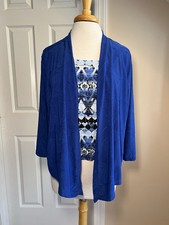3/4 SLEEVE TOP - Alfred Dunner - Set attached top - Royal Blue - PM - Petite Med