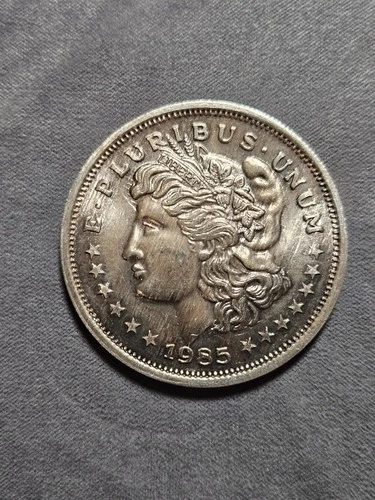 1985 Vintage MORGAN Design 1 oz 0.999 Fine Silver Trade Unit Round