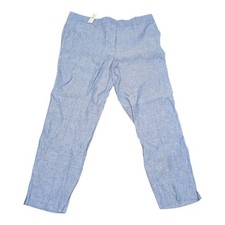 Talbots Light Blue 100 Linen Slim Ankle Pants Women's Size 14 New