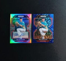 2022 Panini Prizm Draft Picks Nolan DeVos Silver Holo RC Auto & Blue Donuts /25