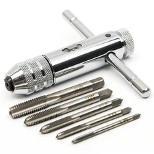 Adjustable T Handle Tap Wrench with M3-M8 Metric Thread Taps Tool Set