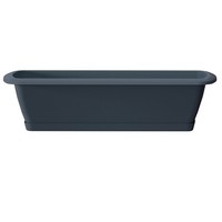 Set Blumenkasten Alzira + Untersetzer 50 Cm Anthrazit Balkonkasten Pflanzkasten