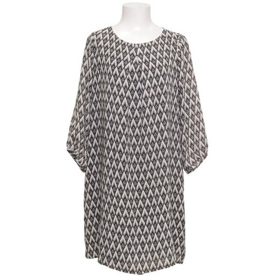 H&M, Kleid, Größe: 42, Schwarz/Weiß/Mehrfarbig, Polyester, Chevron, Damen #m2b