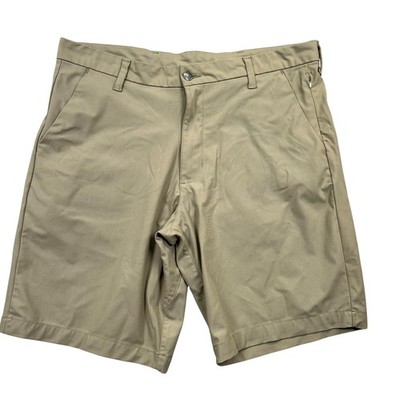 Swiss Tech Performance Shorts Mens 34 Tan Stone Wash Quick Dry Zipper Pocket
