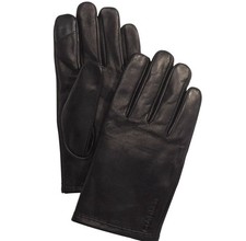 Calvin Klein Medium Men Gloves Genuine Black Leather Smart Touch New NWT