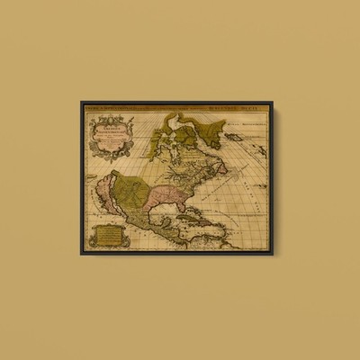 Vintage Maps - America Divided Amongst Claimants - Art Print on Paper or Canvas