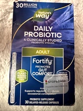 NEW Natures Way Fortify Adult Daily Probiotic 30 Bil Live Cultures FREE SHIPPING