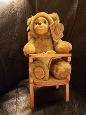 Robert Raikes Bear Nursery Miniatures Wooden Face Teddy Plush Vtg 1990- RETIRED