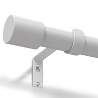 Gardinenstange Weiß Verstellbar 76-228 Cm Vorhangstange 19 Mm Schlafzimmer KüChe