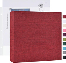 8X8 Inch 3 Ring DIY Scrapbook Photo Album 40 Pages, Red