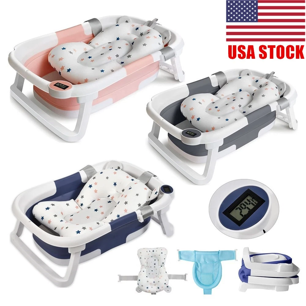 Foldable Baby Bath Tub Collapsible Infant Shower Bathtub with Support Cushion
Opens in a new window