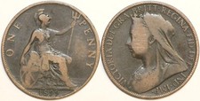 1895 to 1901 Victoria Bronze Penny Your Choice of Date / Year