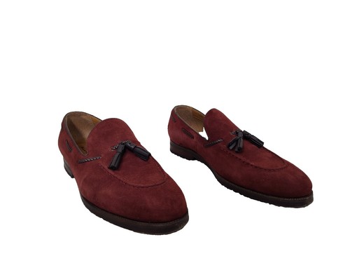 Aldo Mens Red Suede Tassel Loafers Slip On Dress Shoes Size  display picture 2