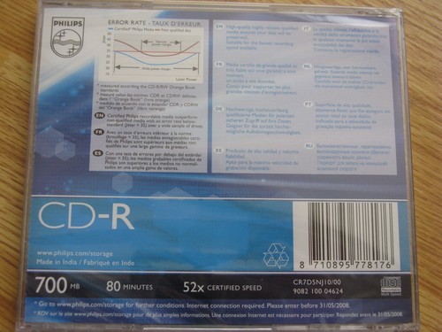 Three Philips CD-R 80 Min 700MB in Jewel case - Sealed - Afbeelding 2 van 5