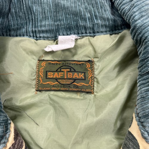 Saf-T-Bak Men's Size XL Duck Camo Shooting Chore Barn Coat Corduroy Green Collar - Picture 6 of 11