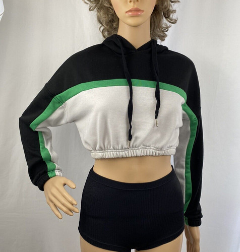 Fashion Nova Women's Cropped Hoodie Sweatshirt with Elastic Waist, Size XS