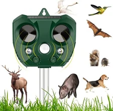 Upgraded Solar Ultrasonic Animal Repellent Dog Cat Skunk Deer Raccoon For Garden