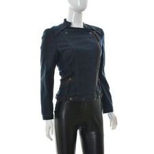 Giacca donna Zara asimmetrica morbida blazer corto full zip taglia M media or...