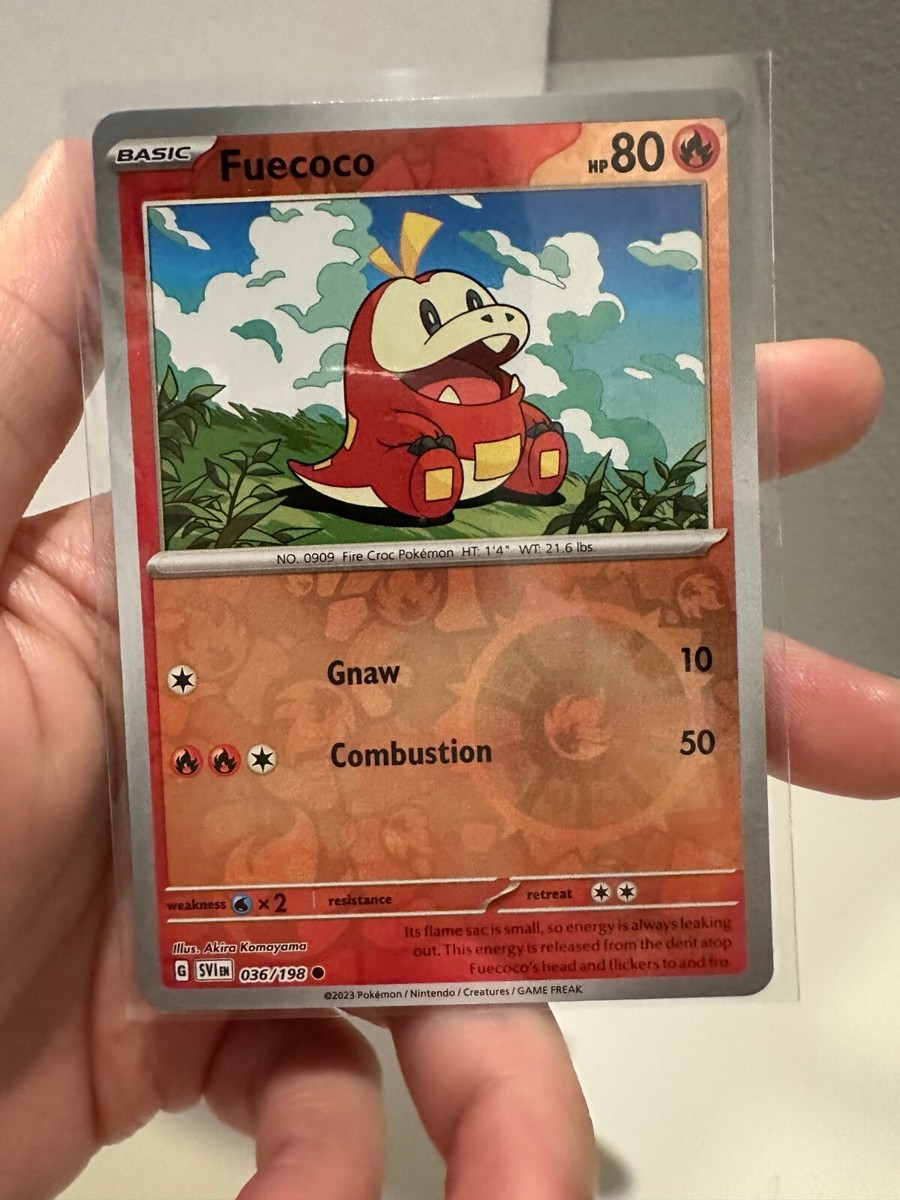 1x Fuecoco [Reverse Holo] 36/198 Pokémon TGC Scarlet & Violet NM