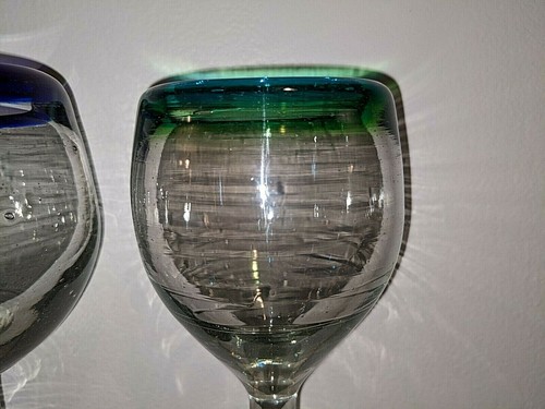 3 Asst. Vintage Heavy Blown Water Goblets | Gorgeous 8" - Picture 5 of 7