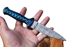 Handmade Damascus Double edge Blade Dagger knife full tang