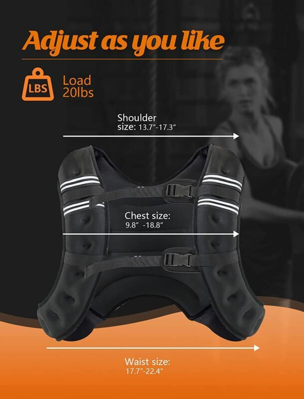 FEIERDUN 20lbs Weighted Vest for Men Women, Workout Equipment Cardio