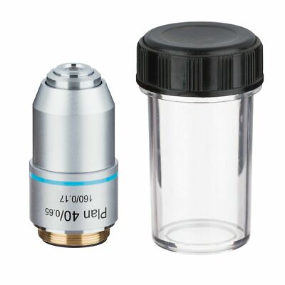 Universal RMS Thread PLAN Objective Lens 160/0.17 for Biological Microscope  1PC
