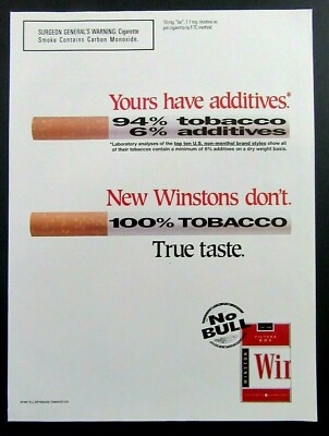 how much was a pack of cigarettes in 1997 1997 WINSTON Filters Box Cigarettes Magazine Ad