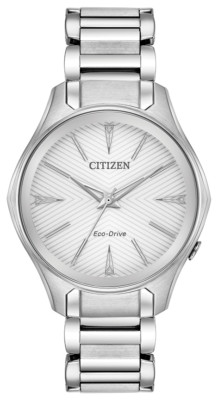 【12/16まで】ECOCA Citizen Eco-Drive Women's Modena Silver-Tone Bracelet Watch 36MM