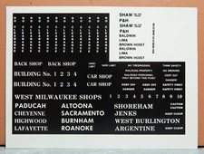 WALTHERS HO SCALE BACKSHOP BUILDING KIT DECAL SHEET