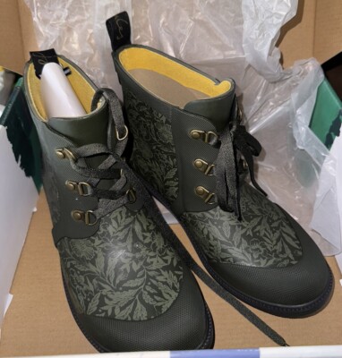 Joules Women Ashby Chelsea Style Ankle Lace-Up Wellies Boots Khaki  Adult UK