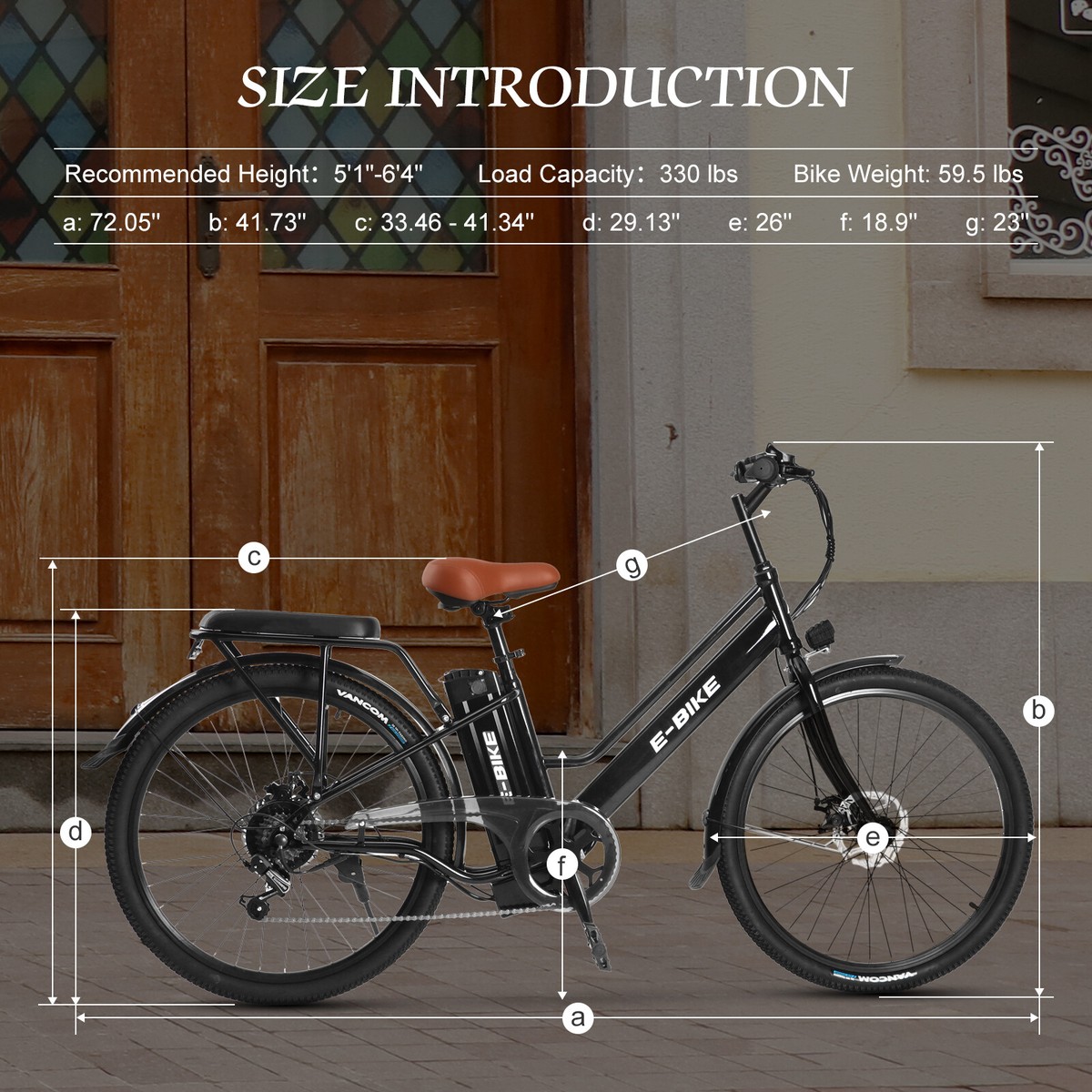 500W 26 Electric Mountain Bike Fat Tire 48V/13Ah Battery Beach Bicycle