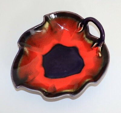 HUTSCHENREUTHER BLATT SCHALE Keramik orange violett Renee Neue 70er J. Pop Art