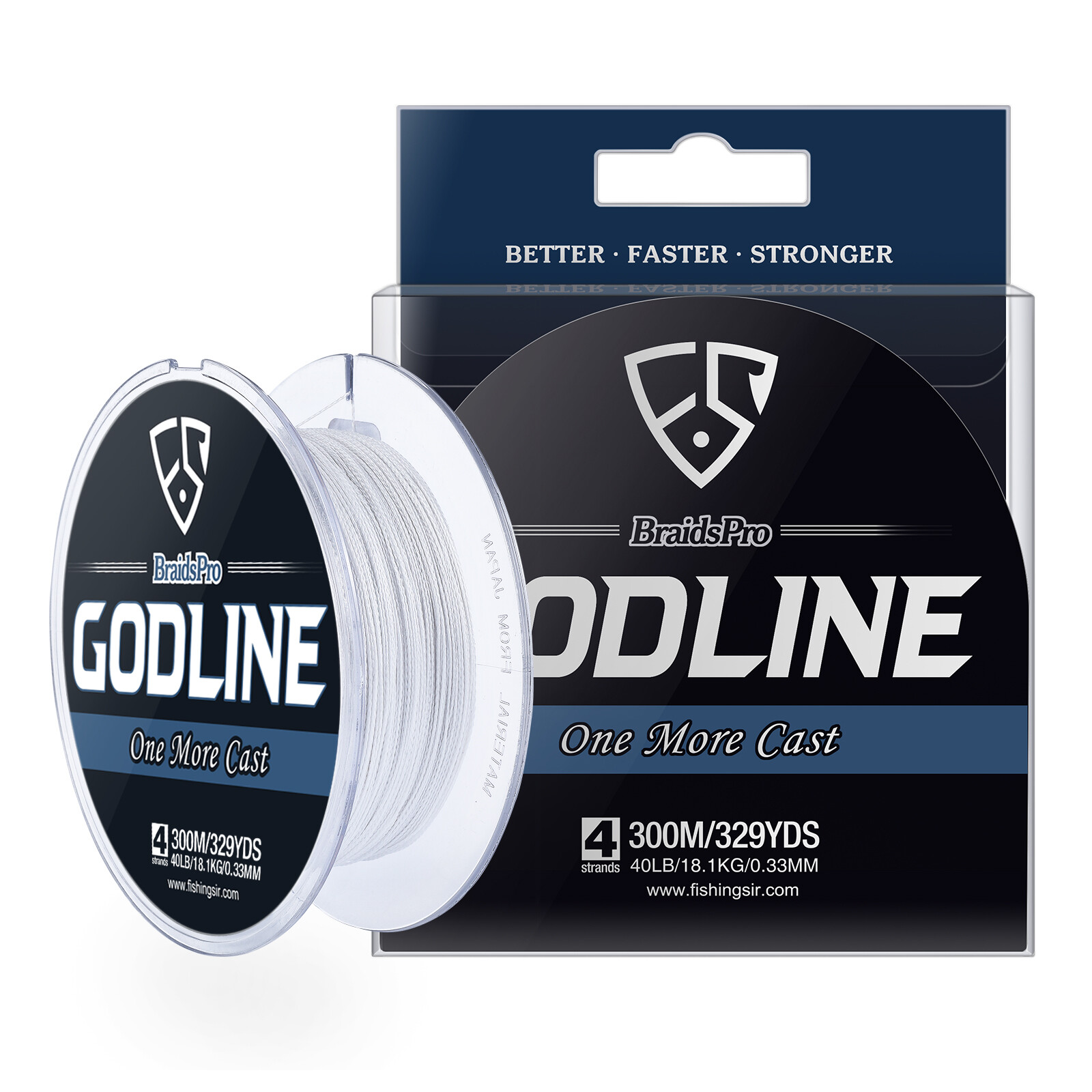 godline braided fishing line Direct Contact Premium for Big Fish, Braid, 300 Yard Spool 40lb / Bright White For certain tactics Direct Contact Premium Fishing Line