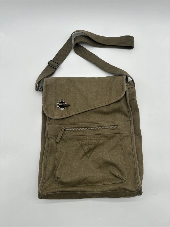 Bolso cruzado Guess verde caqui verde logotipo liso... Foto 3 de 4