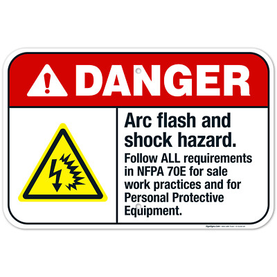 Arc Flash And Shock Hazard Sign, ANSI Danger Sign,