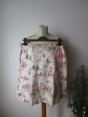 J.Crew Damen Sommerrock Gr. 40-42 mehrfarbig Segelschiffe A-Linie - Bild 1 von 4
