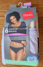 NWT HANES 6 PC COMFORT FLEX FIT SEAMLESS BIKINI UNDERWEAR PANTIES Womens XXL 2XL