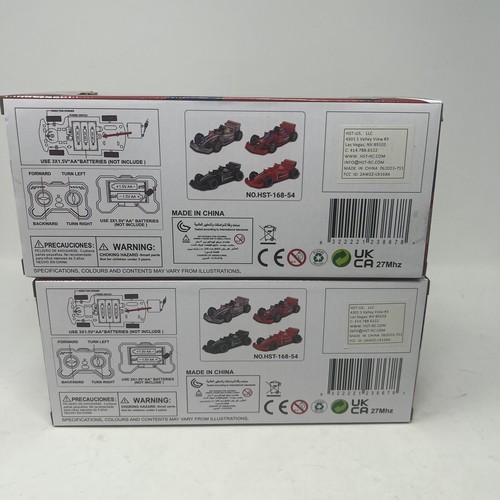 1:22 RC Auto Las Vegas F1 27Mhz & USB Rosso A/Blk con Telecomando Batteria Inc Lotto 2 Pezzi - Foto 7 di 12