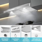30in Under Cabinet Range Hood Vent Kitchen 3 Speed 500CFM w/LED Stainless Steel