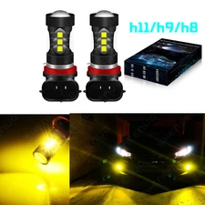 Bright H8 H11 H16 LED Fog Driving Light Bulbs 3000K Gold yellow High Power Set 2
