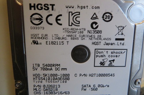 Disco duro portátil HGST HTS541010A9E680 1 TB 2.5 en funcionamiento - Imagen 3 de 6