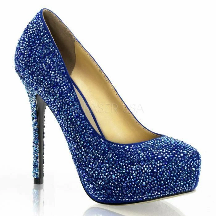 Escarpins de Soirée Strass Bleu PRESTIGE-20 PLEASER Day and Night NEUF T - Photo 1/1
